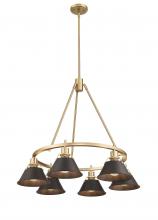  3306-6 BCB-RBZ - Orwell BCB 6 Light Chandelier in Brushed Champagne Bronze with Rubbed Bronze shades
